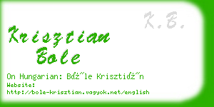 krisztian bole business card